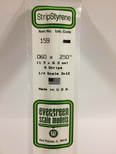 Strip Styrene .060 x .250 (8) 159