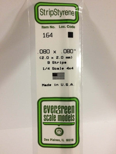 Strip Styrene .080 x .080 (9) 164