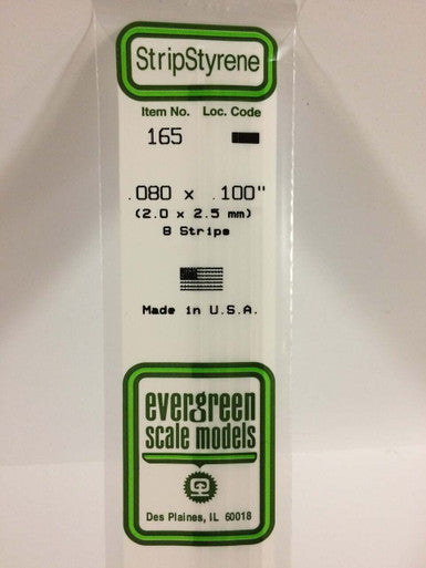 Strip Styrene .080 x .100 (8) 165
