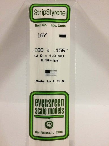 Strip Styrene .080 x .156 (8) 167