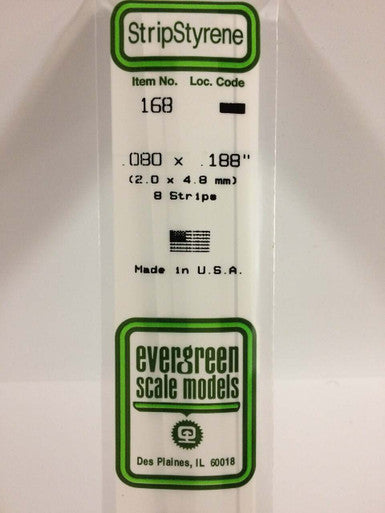 Strip Styrene .080 x .188 (8) 168