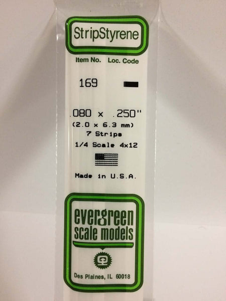 Evergreen Scale Models Strip Styrene .080 x .250 7 169