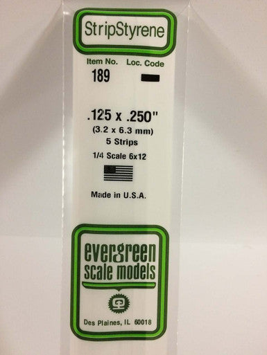 Strip Styrene .125 x .250 (5) 189