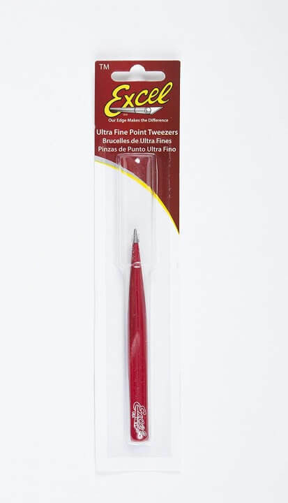 Excel Tweezers Hollow Point Red 30428