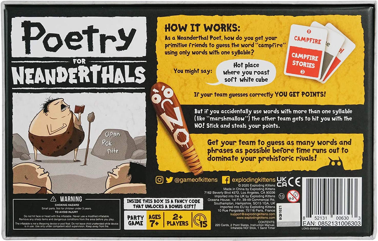 Exploding Kittens Poetry for Neanderthals 