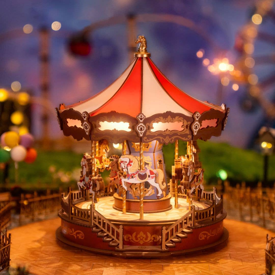 3D Wooden Puzzle: Classic Carousel