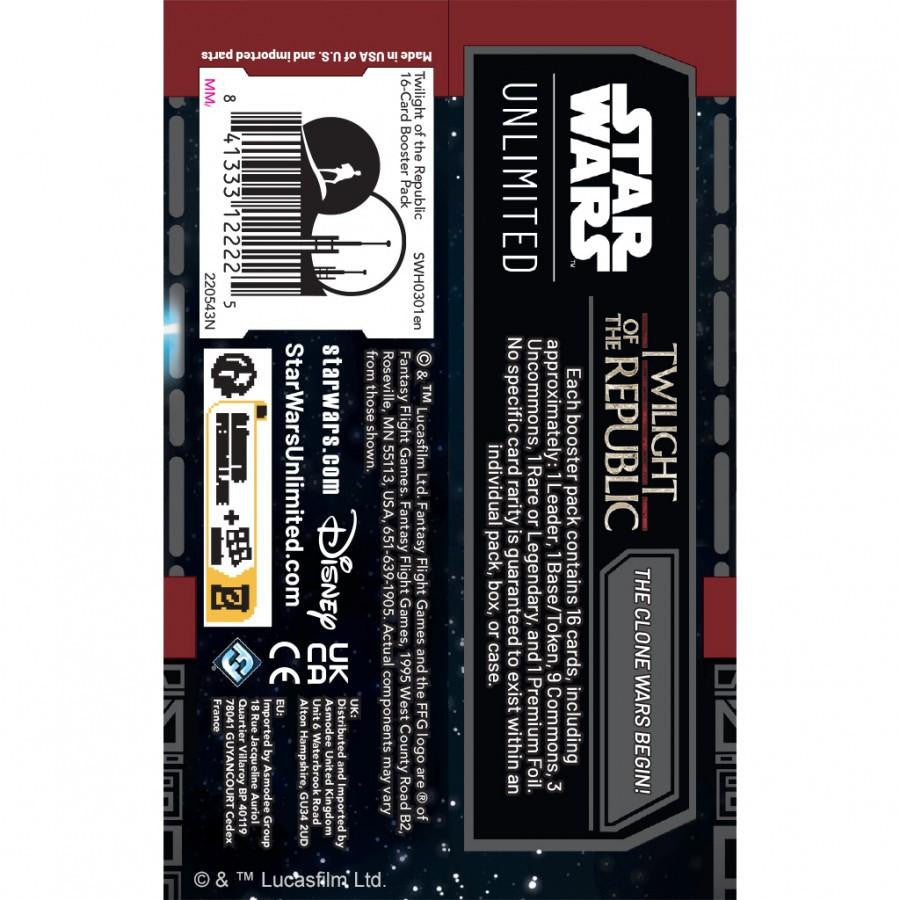 Fantasy Flight Games Star Wars: Unlimited – Twilight of the Republic: Booster Pack 