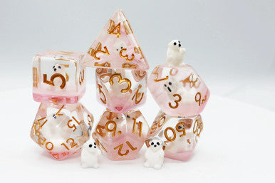 Pink Polar Bear RPG Dice Set