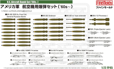 FineMolds 1/72 US Aircraft Bombs Set 1960s~ FP045 