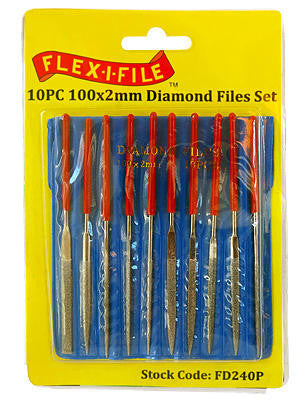 Flex-i-File Diamond File Set 10pc 240P