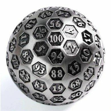 100 Sided Die Silver Inscribed 5078