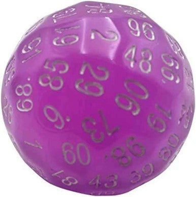 100 Sided Die Translucent Purple 5011