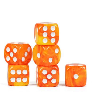Foam Brain Games 12 piece Pip D6's - Blended Orange 