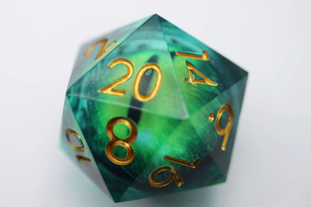 Foam Brain Games 35mm Moving Eye D20 - Green Cyclops Eye 