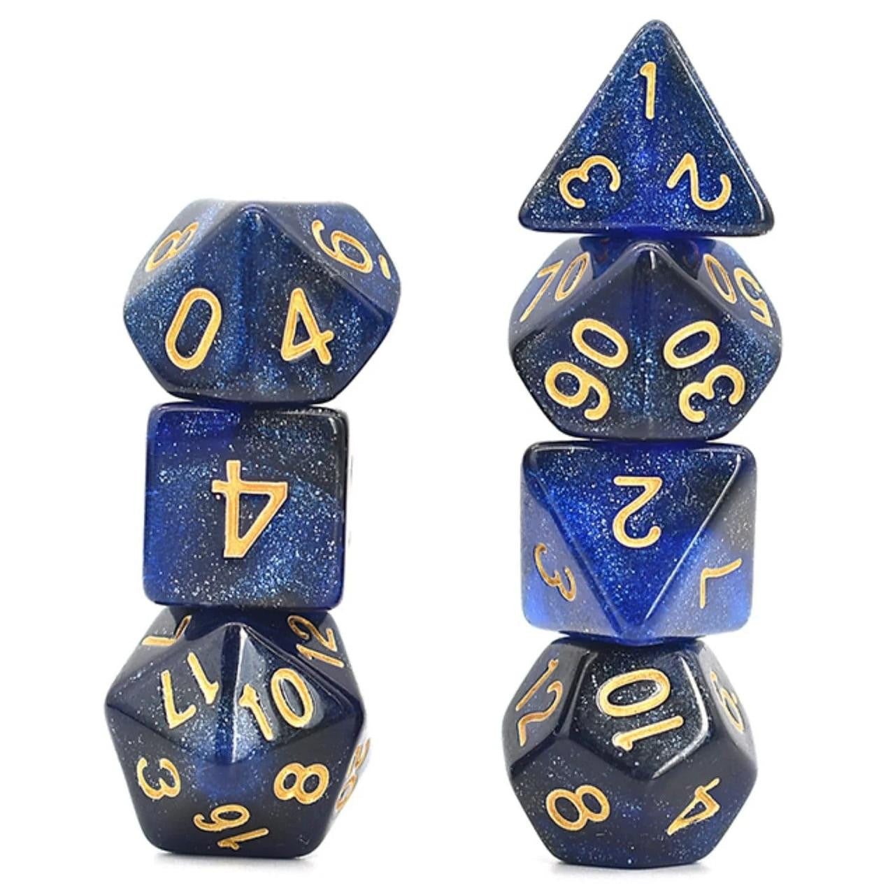 Foam Brain Games Black & Blue Galaxy RPG Dice Set 