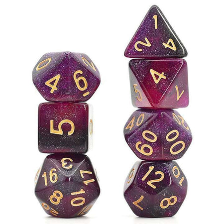 Foam Brain Games Black and Purple Galaxy RPG Dice Set