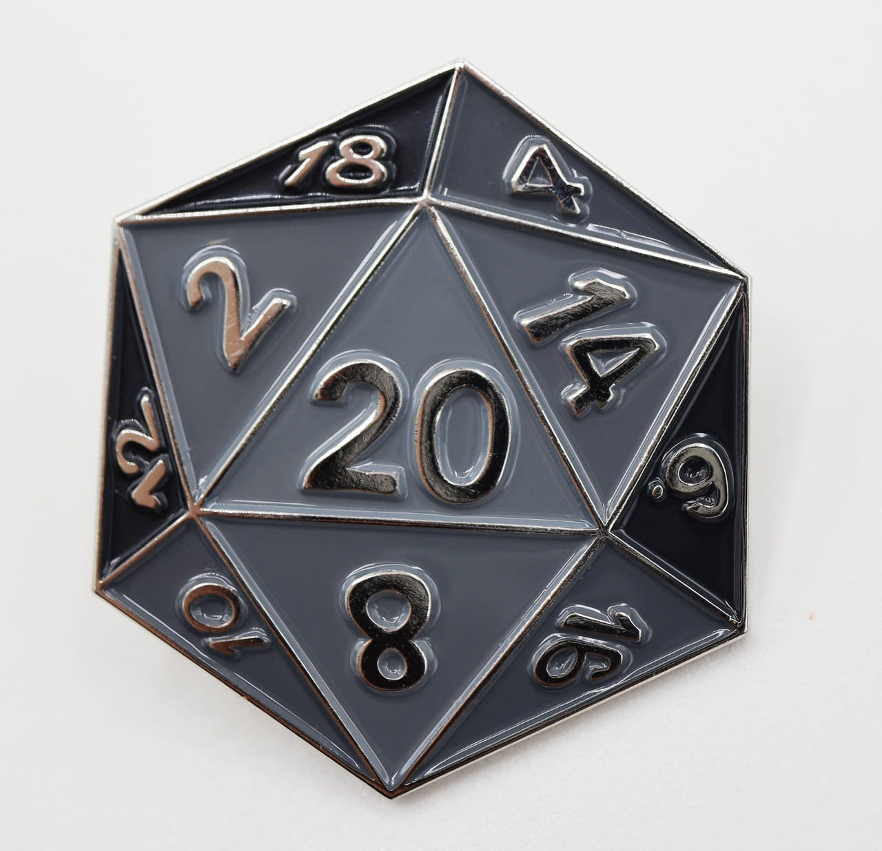 Foam Brain Games Black D20 Enamel Pin 