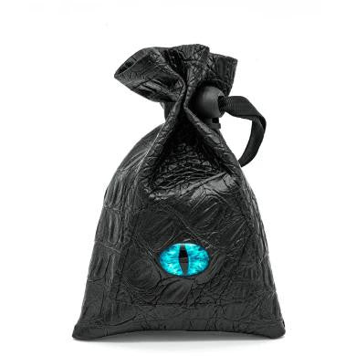 Foam Brain Games Black Leatherette Cyberpunk Eye Dice Bag 