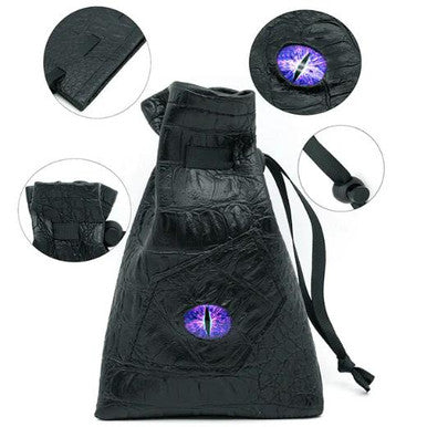 Black Leatherette Mage Eye Dice Bag