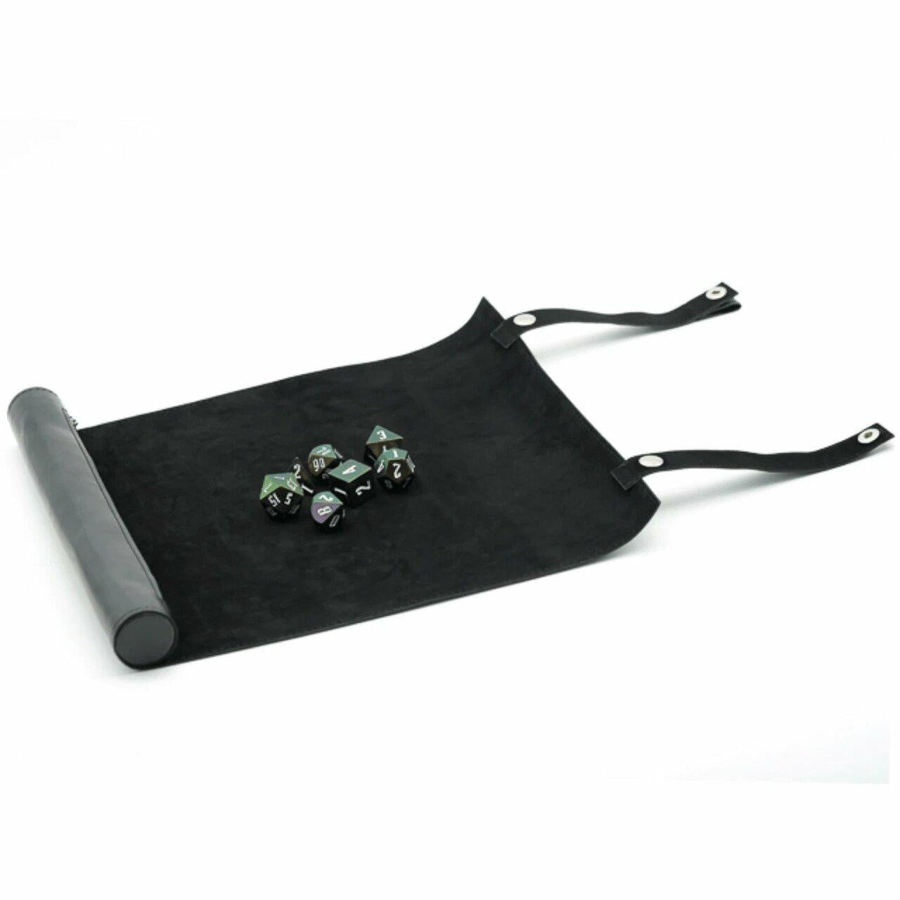Foam Brain Games Black Roll Up Leatherette Dice Mat
