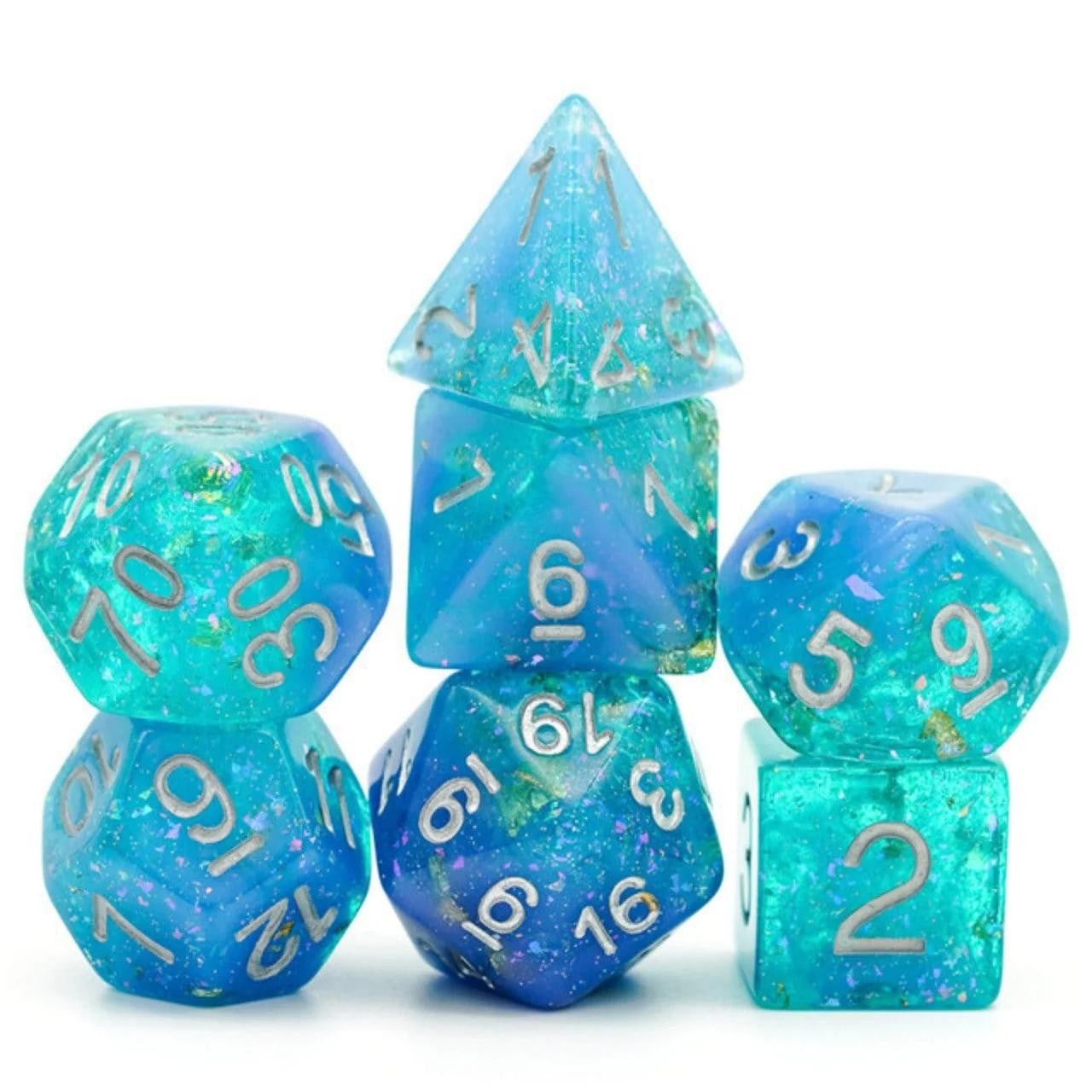Foam Brain Games Blue & Green Seabed Treasure RPG Dice Set 