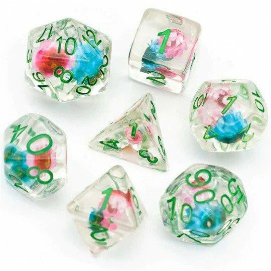 Foam Brain Games Blue and Pink Star Flower RPG Dice Set
