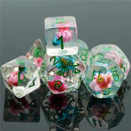 Foam Brain Games Blue and Pink Star Flower RPG Dice Set