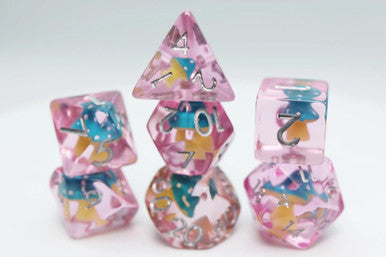 Foam Brain Dice - RPG Dice Set - Blue Mushroom