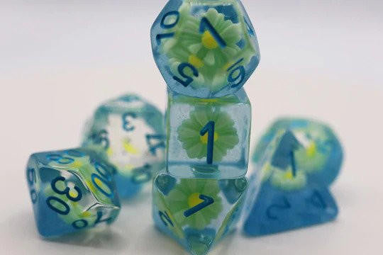 Foam Brain Games Blue Sky and Daisy RPG Dice Set