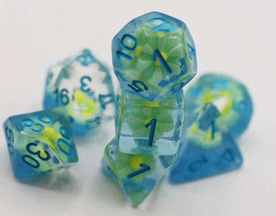 Foam Brain Games Blue Sky and Daisy RPG Dice Set