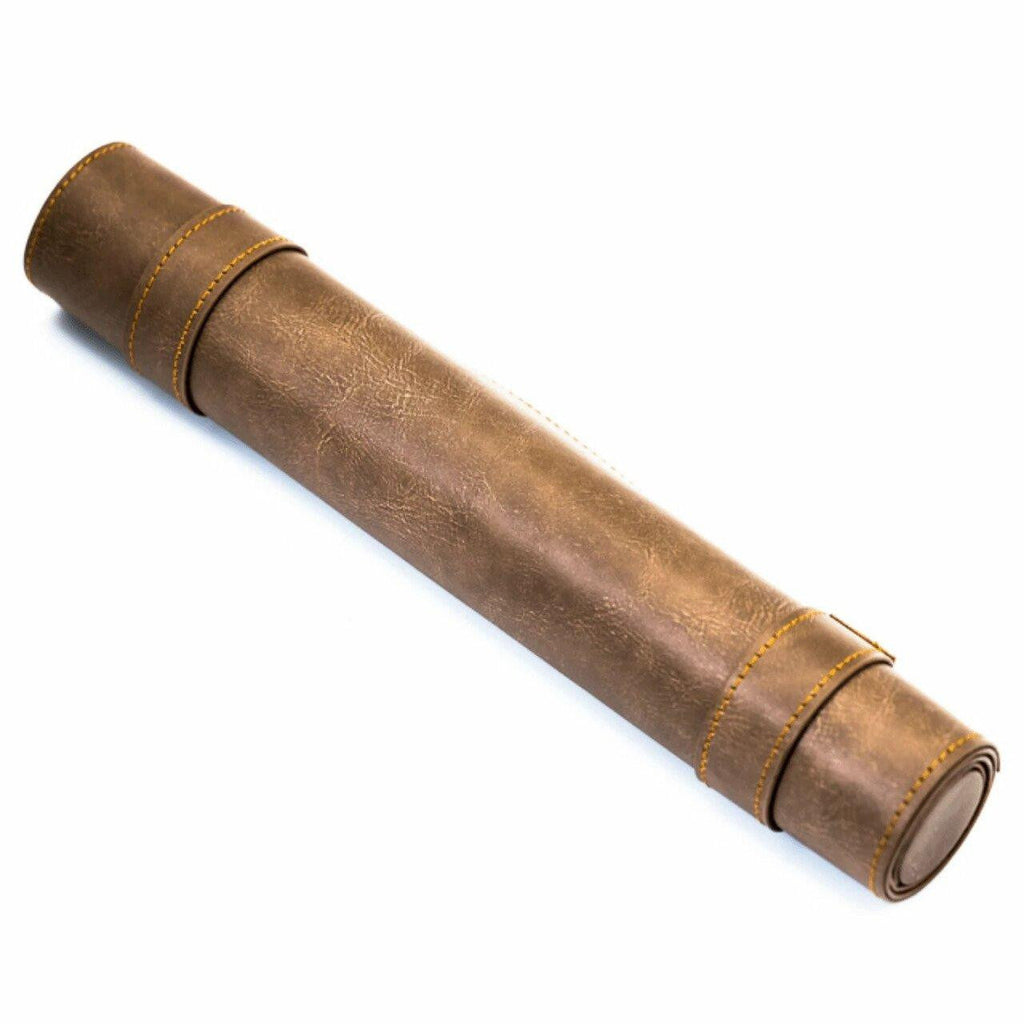 Foam Brain Games Brown Roll Up Leatherette Dice Mat