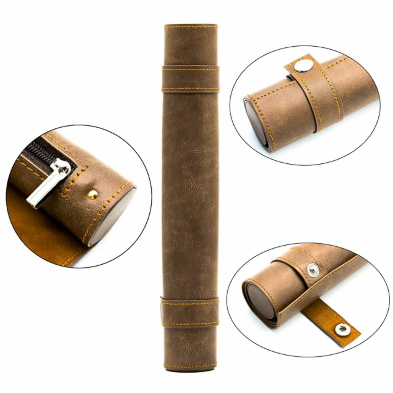 Foam Brain Games Brown Roll Up Leatherette Dice Mat