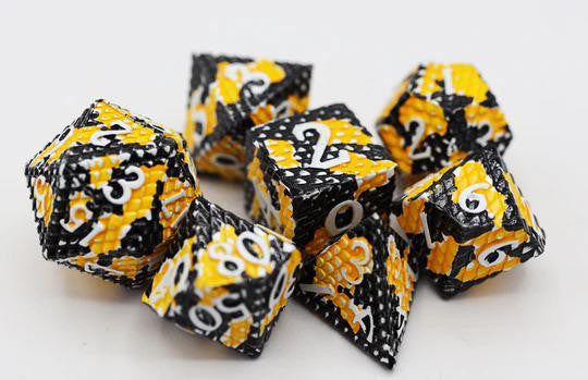 Foam Brain Games Bumblebee Dragon Scale RPG Metal Dice Set