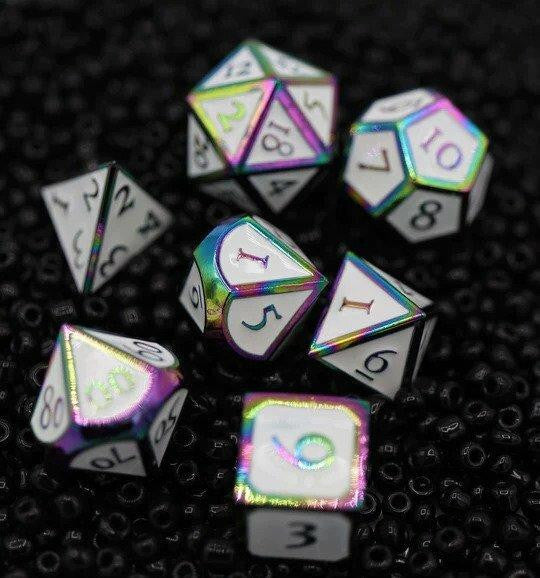 Foam Brain Games Burnt Opal with White RPG Dice Set