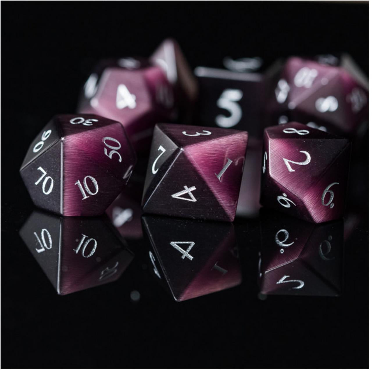 Foam Brain Games Cat's Eye Purple - Gemstone Engraved with Silver 