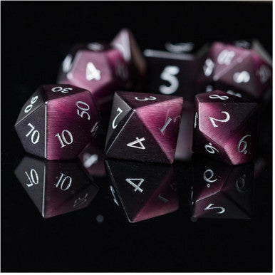 Cat's Eye Purple - Gemstone Engraved with Silver