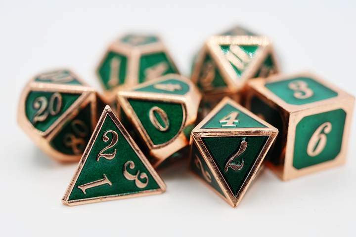 Foam Brain Games Copper with Emerald RPG Dice Set
