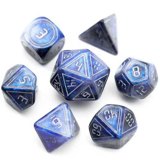 Foam Brain Games Cybernated Blue and Black RPG Dice Set - XLarge