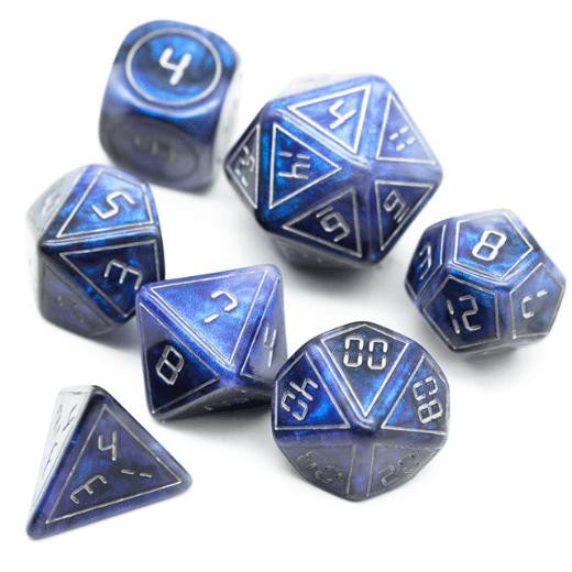Foam Brain Games Cybernated Blue and Black RPG Dice Set - XLarge