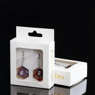 Foam Brain Games D10 Earrings: Glitter Rainbow 