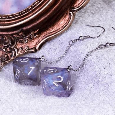 Foam Brain Games D10 Galaxy Earrings: Purple & Black 