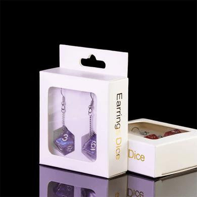 Foam Brain Games D10 Galaxy Earrings: Purple & Black 