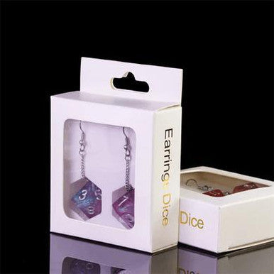D10 Galaxy Earrings: Purple & Red