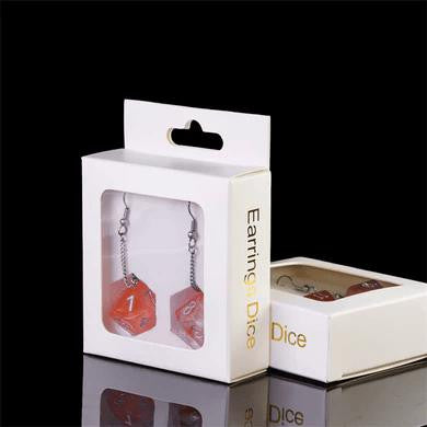 Foam Brain Games D10 Galaxy Earrings: Red & Orange 