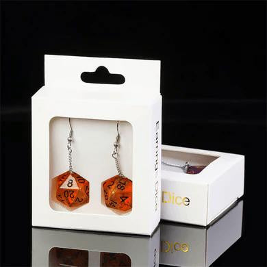 Foam Brain Games D20 Aurora Earrings: Orange 