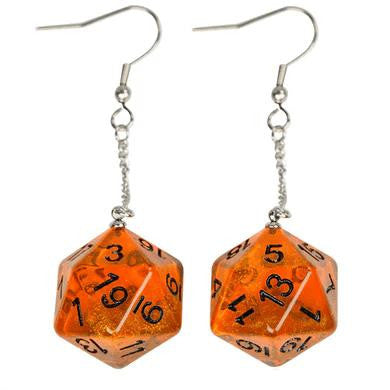 Foam Brain Games D20 Aurora Earrings: Orange 