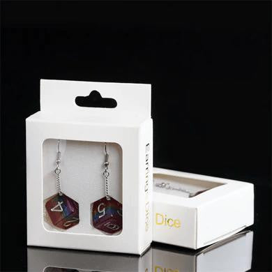Foam Brain Games D6 Earrings: Glitter Rainbow 