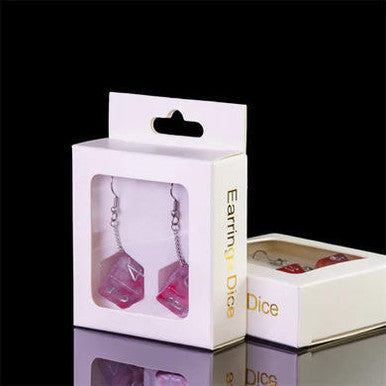 D6 Galaxy Earrings: Purple & Red