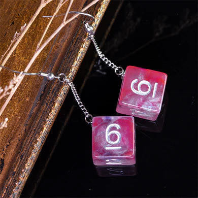 Foam Brain Games D6 Galaxy Earrings: Purple & Red 