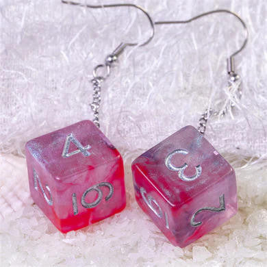 Foam Brain Games D6 Galaxy Earrings: Purple & Red 